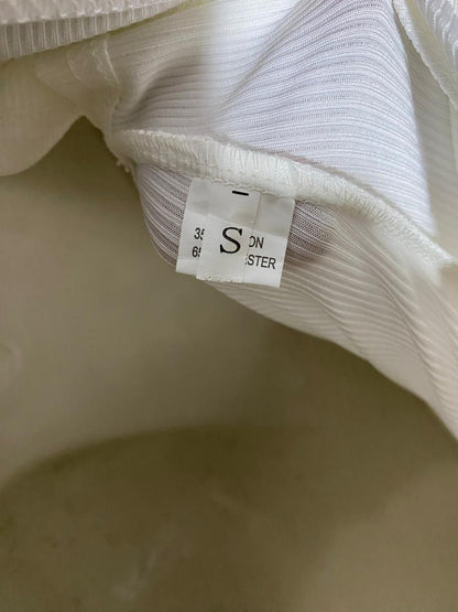 |S| B41| OFF-WHITE RIBBED CO-ORD CROP TANK AND SHORTS SET