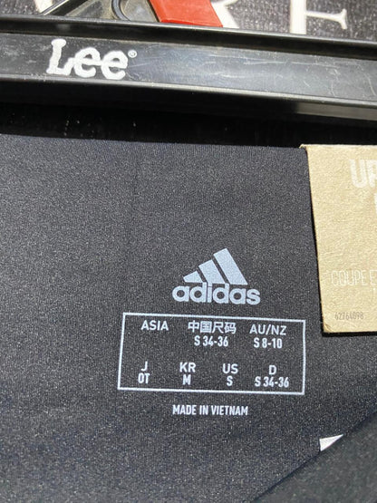 ADIDAS |S| WAIST 23| B41| BLACK HIGH-WAISTED THREE-STRIPE CROPPED LEGGINGS