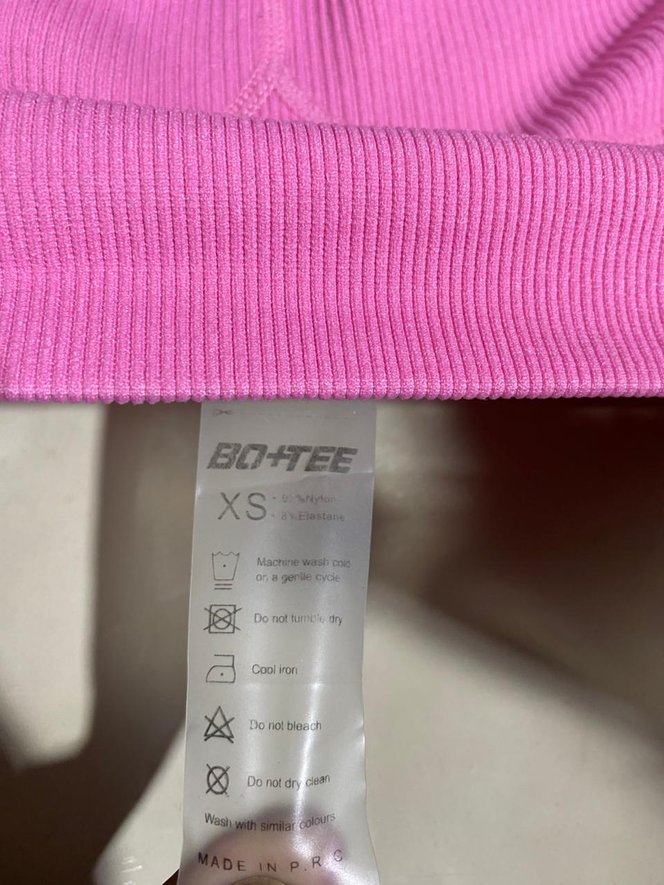 BO TEE |XS| B41| PINK RIBBED ACTIVEWEAR CROP TANK AND SHORTS TWO-PIECE SET
