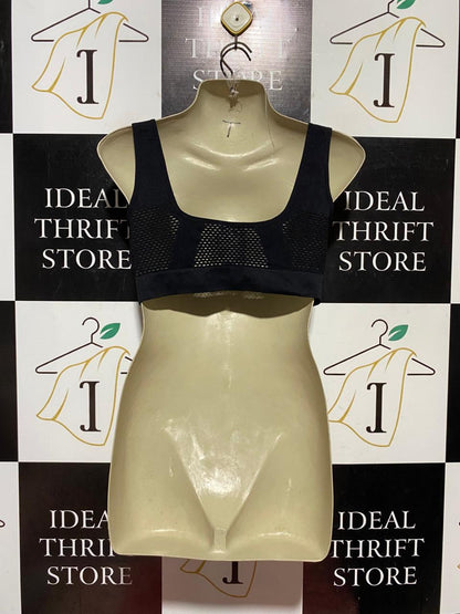 |S| BUST 16| B41| SEAMLESS BLACK V-NECK SPORTS BRA / SPORTS TANK TOP