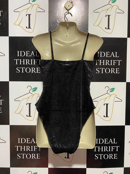 H&M DIVIDED |S| BUST 16| B41| GLITTERY BLACK COWL NECK CAMI BODYSUIT