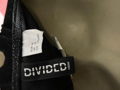 H&M DIVIDED |S| BUST 16| B41| GLITTERY BLACK COWL NECK CAMI BODYSUIT