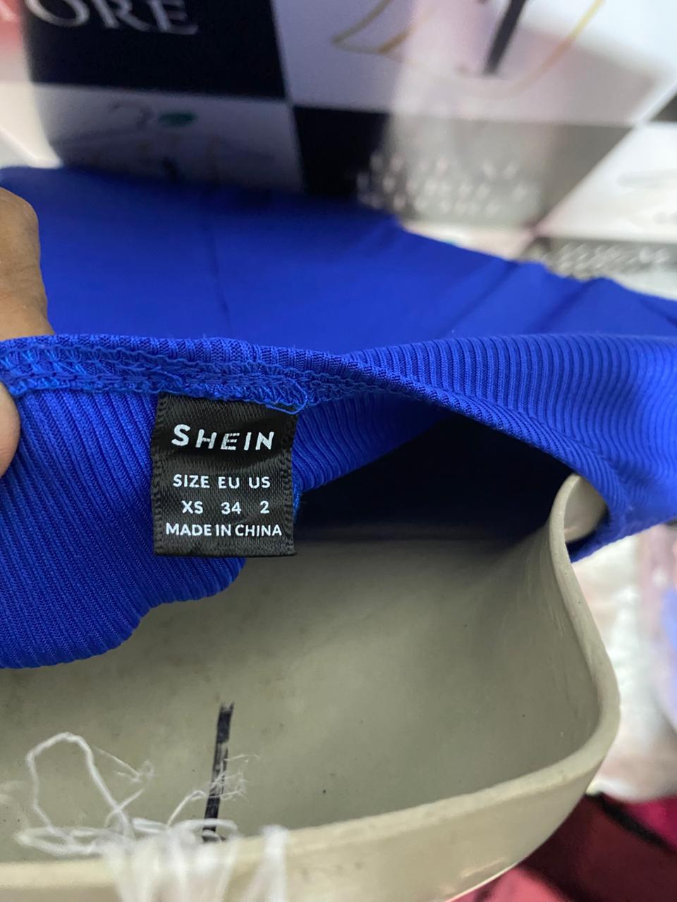 SHEIN |XS| BUST 15| B41| ROYAL BLUE KNOT FRONT LONG SLEEVE MAXI DRESS