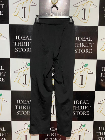 |S| WAIST 25| B41| BLACK HIGH-WAISTED STRAIGHT-LEG TROUSERS