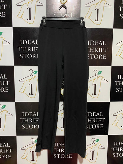 |S| WAIST 25| B41| BLACK HIGH-WAISTED STRAIGHT-LEG TROUSERS