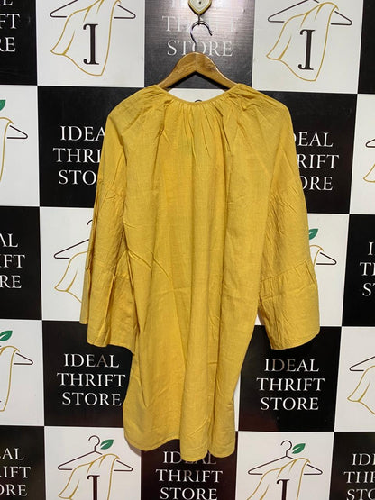SEAFOLLY |XL| BUST 24| B41| MUSTARD YELLOW LINEN BLEND TUNIC DRESS