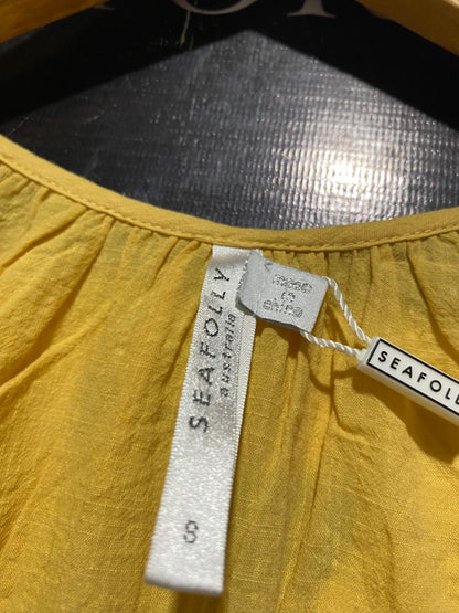 SEAFOLLY |XL| BUST 24| B41| MUSTARD YELLOW LINEN BLEND TUNIC DRESS