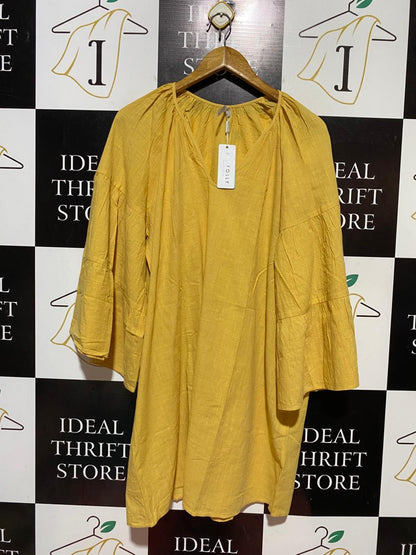 SEAFOLLY |XL| BUST 24| B41| MUSTARD YELLOW LINEN BLEND TUNIC DRESS
