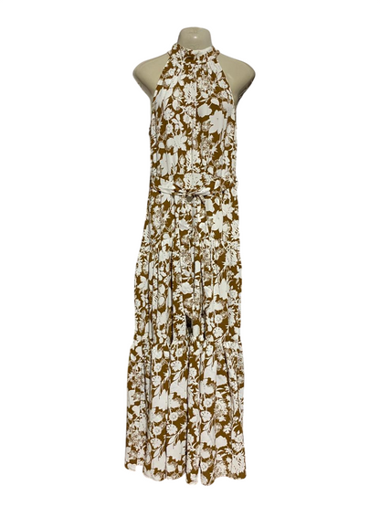 THANNE |M| BUST 18| B42| BOHO FLORAL PRINT HALTER MAXI DRESS
