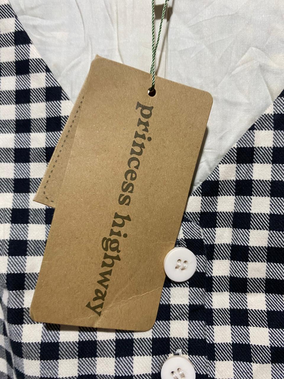 PRINCESS HIGHWAY |M| BUST 18| B42| BLACK AND WHITE GINGHAM BUTTON-UP VEST