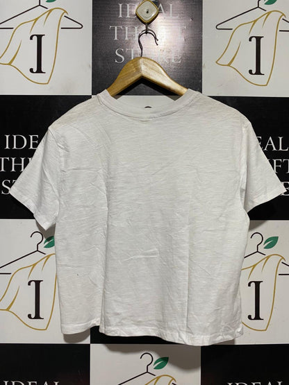 ANKO |L| BUST 20| B42| CLASSIC WHITE SHORT SLEEVE CROP T-SHIRT