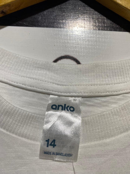 ANKO |L| BUST 20| B42| CLASSIC WHITE SHORT SLEEVE CROP T-SHIRT