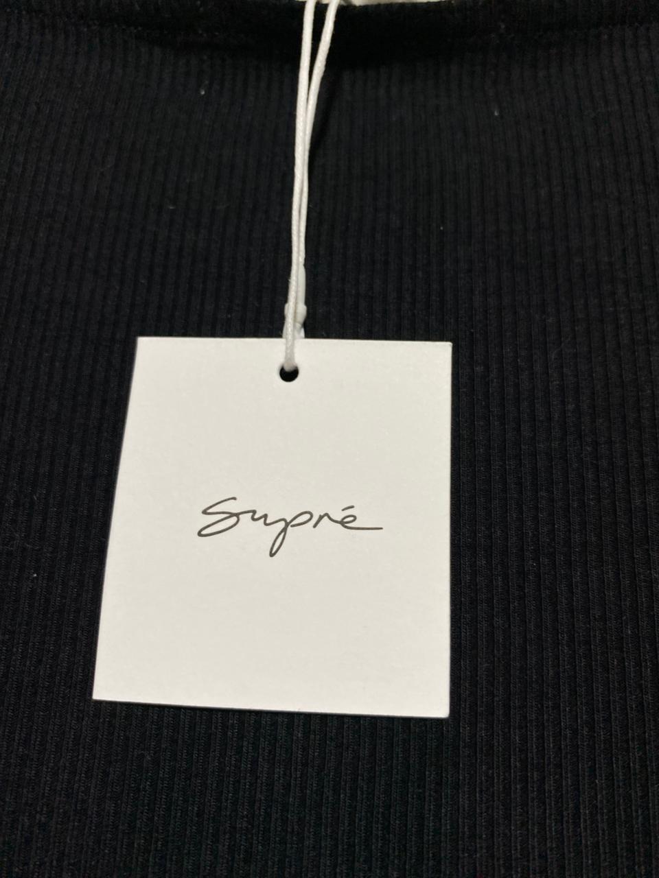 SUPRE |M| BUST 16| B42| BLACK SCOOP NECK LONG SLEEVE MAXI BODYCON DRESS
