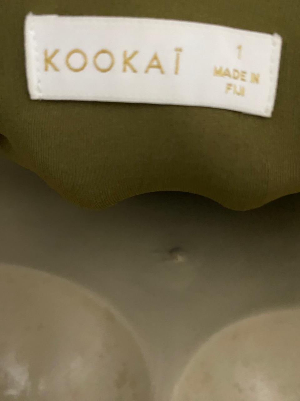 KOOKAI |M| BUST 16| B42| OLIVE GREEN RIBBED KNIT SPAGHETTI STRAP V-NECK MIDI DRESS