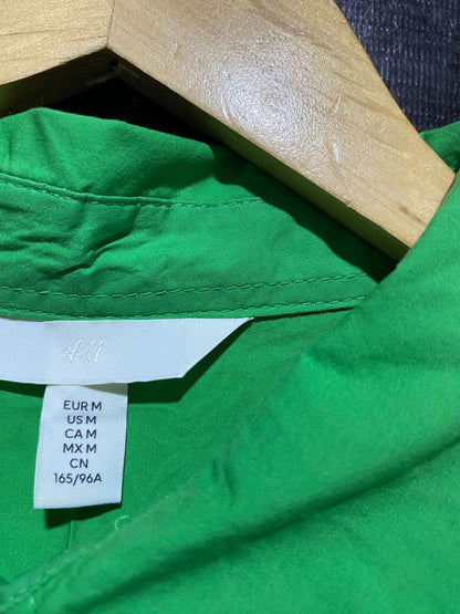 H&M |XL| BUST 24| B42| RIGHT GREEN LONG SLEEVE OVERSIZED BUTTON DOWN SHIRT DRESS BLOUSE WITH POCKET