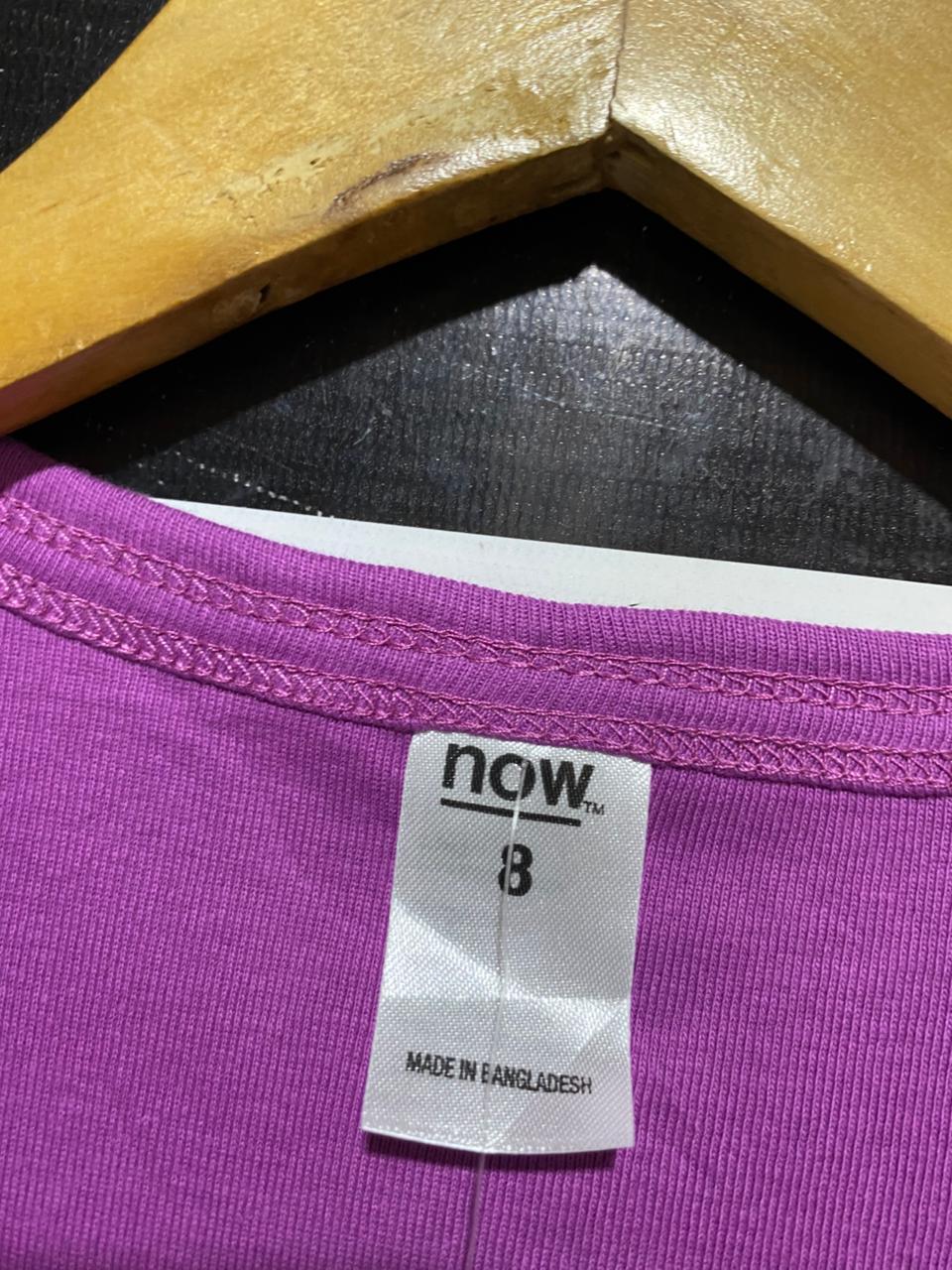 NOW |XS| BUST 13| B41| PURPLE FINE RIBBED SCOOP NECK CASUAL RACERBACK TANK TOP