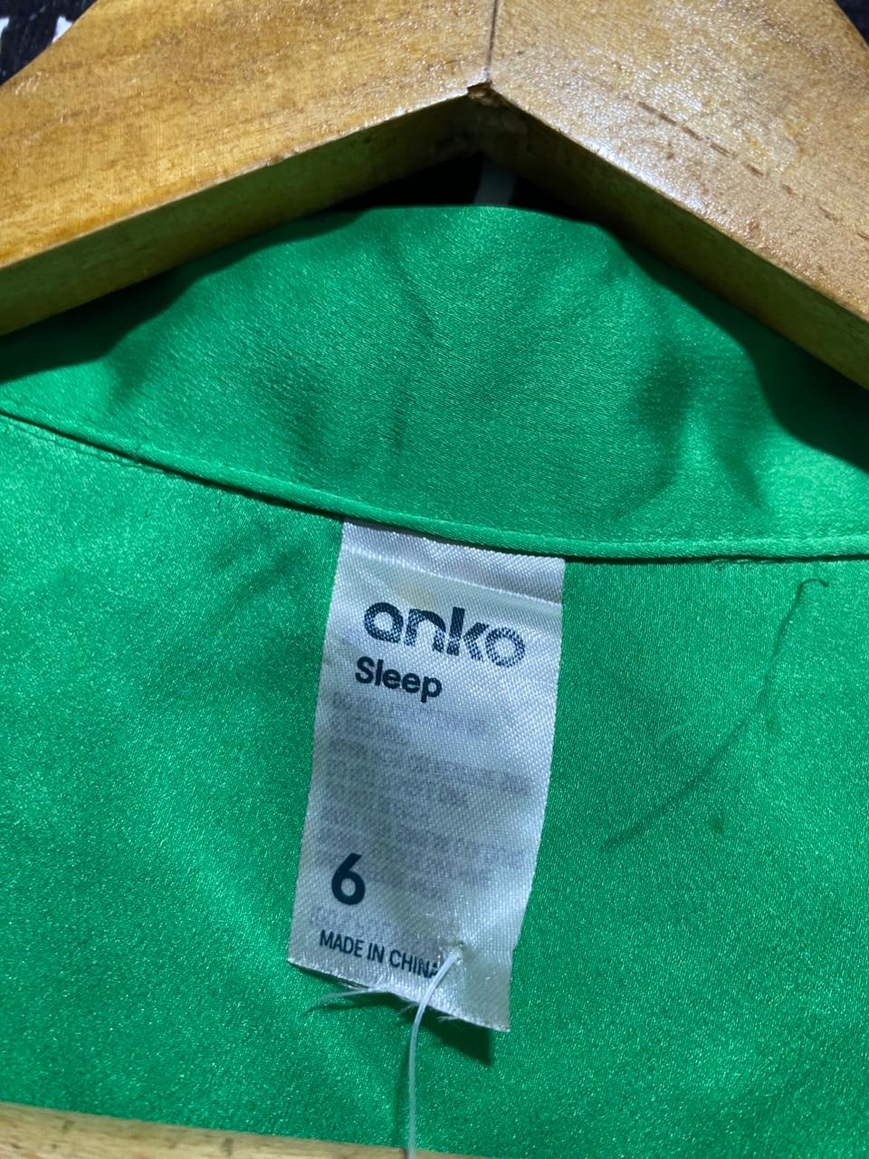 ANKO |S| B41| VIBRANT KELLY GREEN TWO-PIECE PYJAMA SET SHORT SLEEVE BUTTON UP SHIRT AND SHORTS