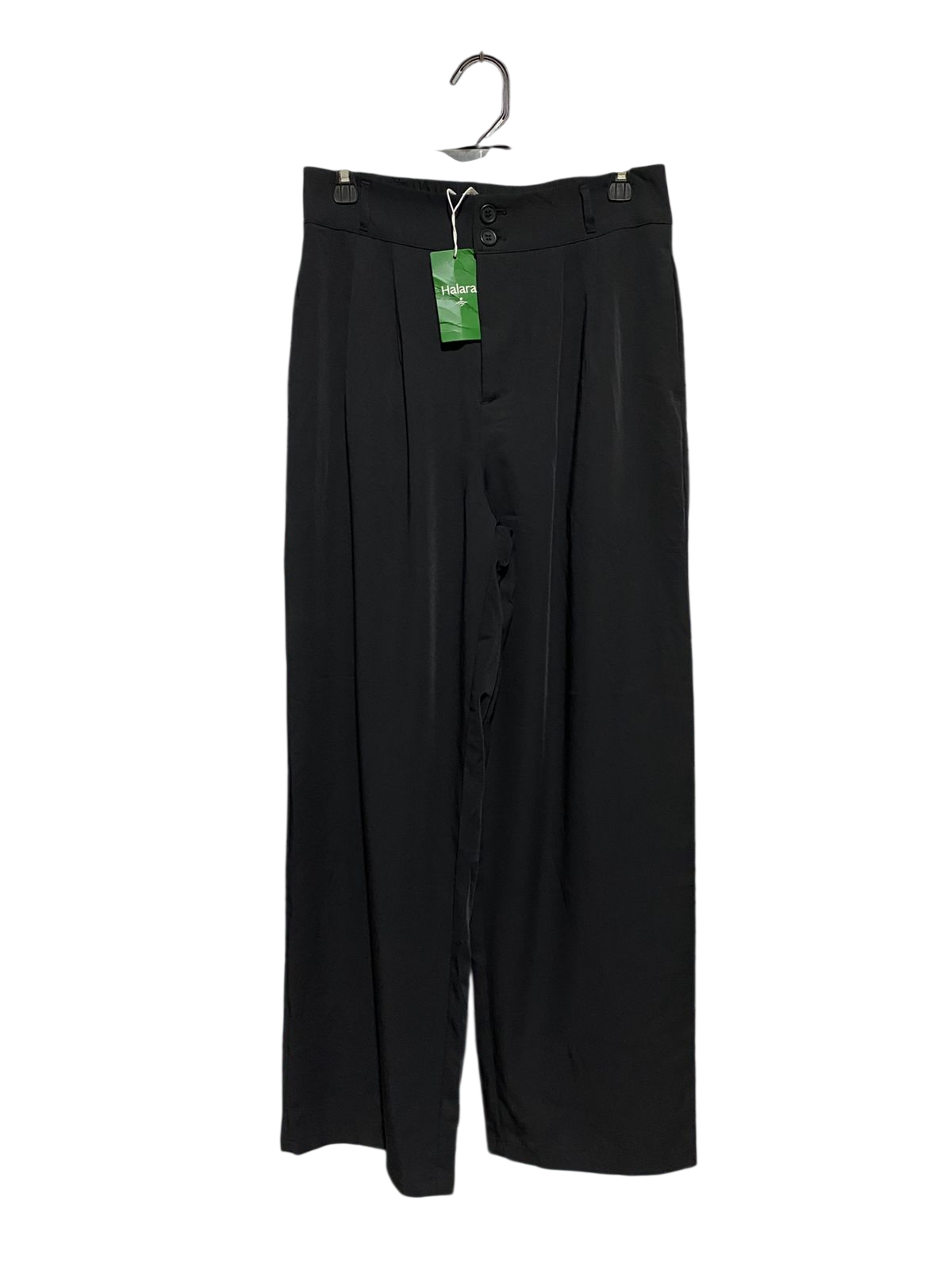 HALARA |L| WAIST 29| B42| CLASSIC BLACK HIGH-WAISTED WIDE-LEG PANTS