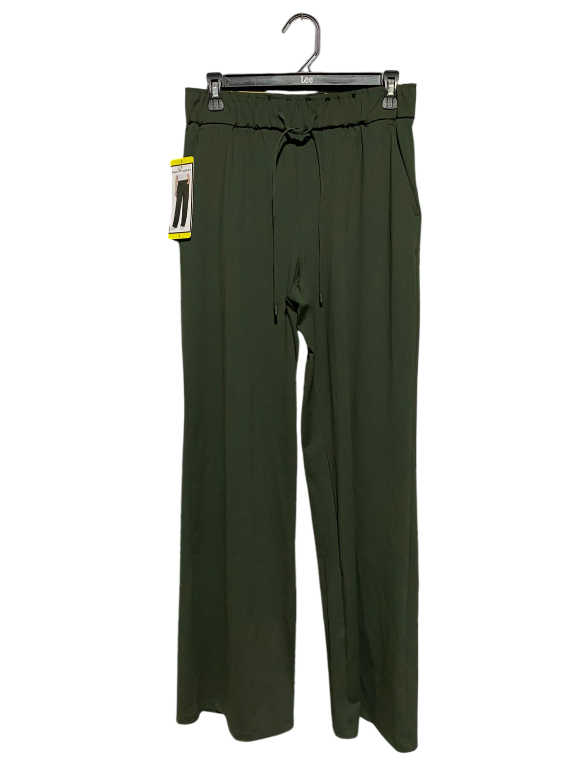 HILARY RADLEY |M| WAIST 28| B42| OLIVE GREEN WIDE LEG PANTS HIGH WAISTED DRAWSTRING LOUNGE TROUSERS