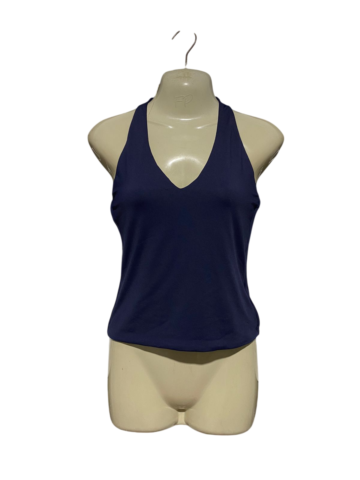 SUPRE |S| BUST 16| B43| NAVY BLUE V-NECK HALTER TANK TOP SLEEVELESS ACTIVEWEAR CASUAL SHIRT
