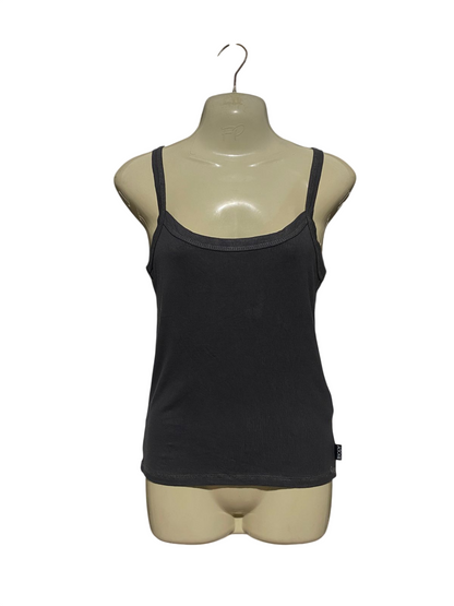 COTTON ON|  S| BUST 16| B43| CHARCOAL GREY RIBBED SCOOP NECK CAMI TANK TOP BASICS TEE