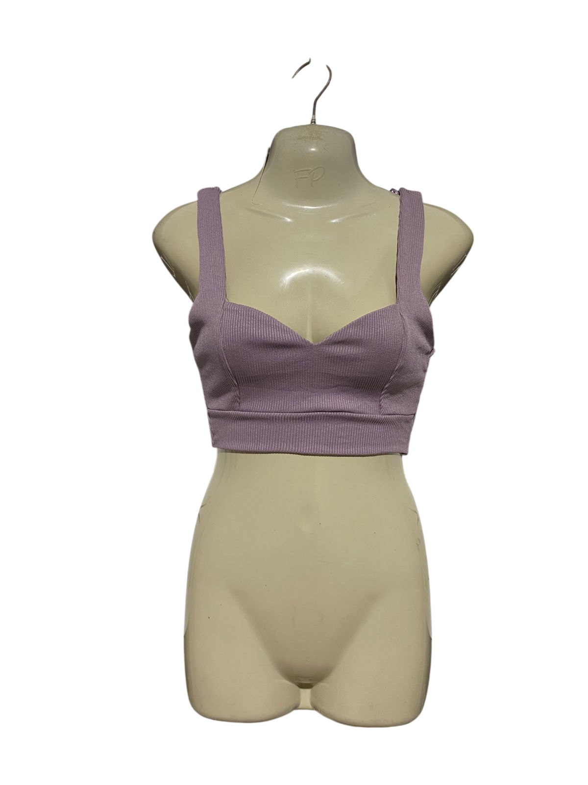 ZARA |M| BUST 13| B43| MAUVE LILAC RIBBED SWEETHEART BUSTIER CROP TANK TOP BRALETTE