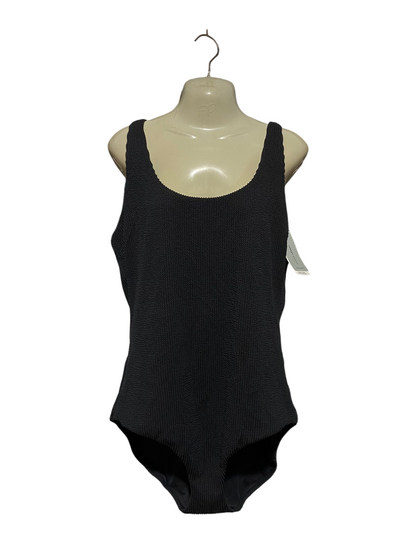 TARGET ACTIVE |M| BUST 18| B43| WOMAN RESORT BLACK CRINKLE TEXTURED ONE PIECE SWIMSUIT BATHING SUIT