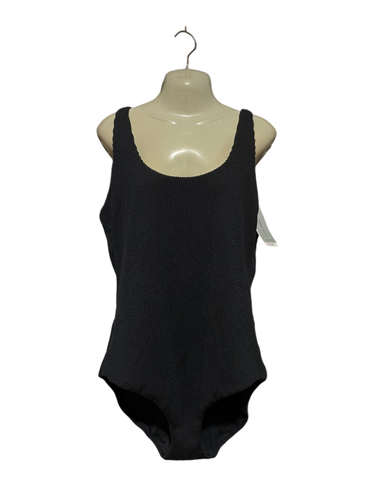 TARGET ACTIVE |M| BUST 18| B43| WOMAN RESORT BLACK CRINKLE TEXTURED ONE PIECE SWIMSUIT BATHING SUIT