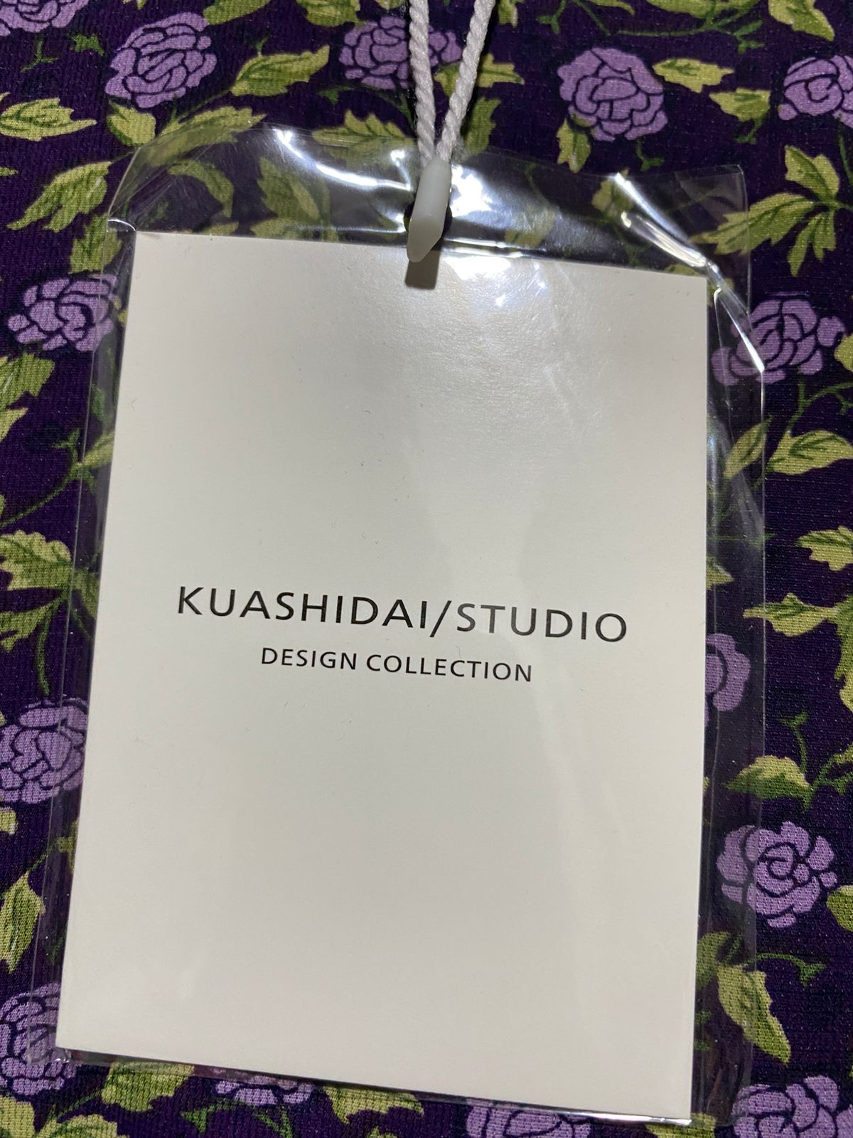 KUASHIDA |S| BUST 16| B43| PURPLE DITSY FLORAL RUFFLE MOCK NECK LONG SLEEVE MIDI DRESS