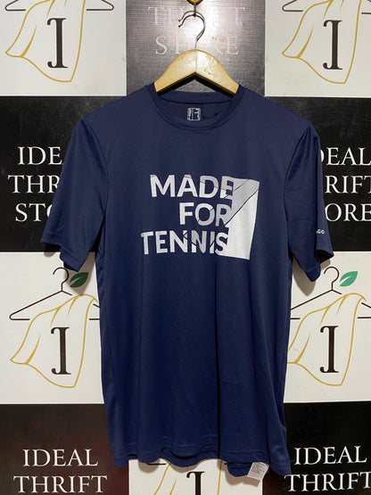 DECATHLON |M| BUST 18| B43| NAVY BLUE MADE FOR TENNIS GRAPHIC SHORT SLEEVE ACTIVEWEAR T-SHIRT