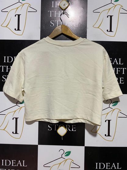 GEORGE |M| BUST 19| B43| CREAM NEW YORK NYC CROP SHORT SLEEVE T-SHIRT