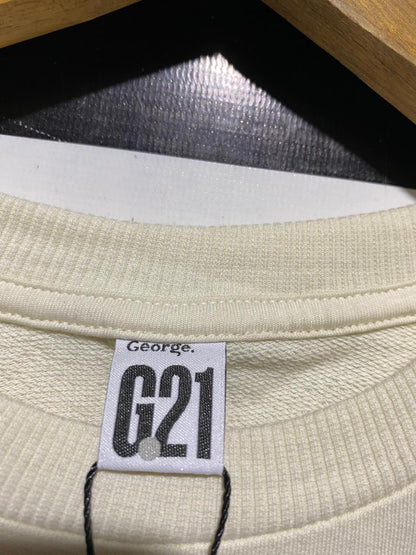 GEORGE |M| BUST 19| B43| CREAM NEW YORK NYC CROP SHORT SLEEVE T-SHIRT