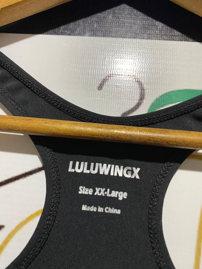 LULUWINGX |L| BUAT 19| B43| BLUE CAMO ZIP FRONT RACERBACK SPORTS BRA