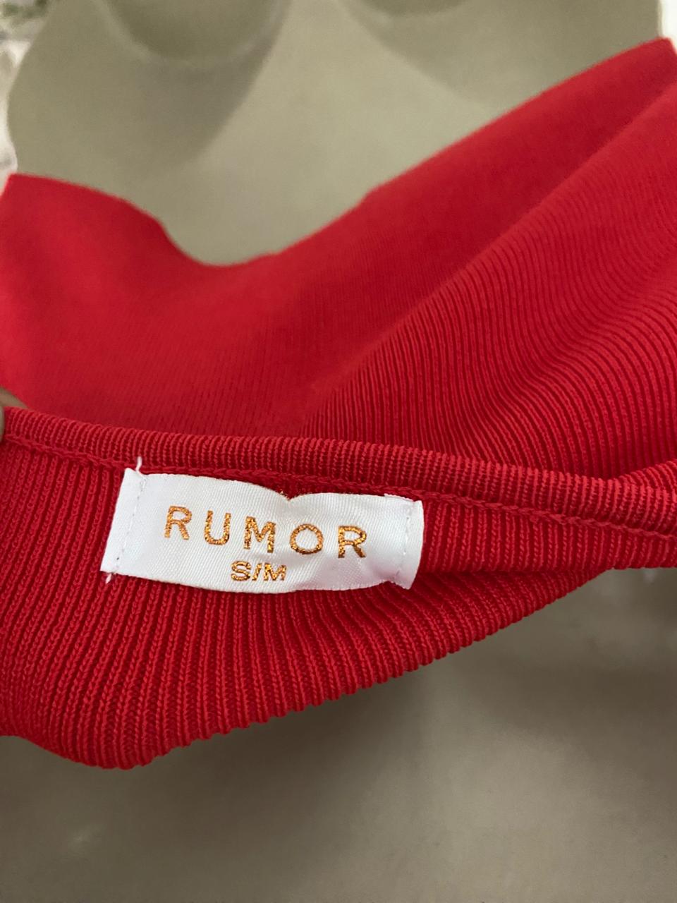 RUMOR |S/M| BUST 14| B43| CHILI RED RIBBED CAMI CROPPED TANK TOP SLEEVELESS SUMMER BRALETTE