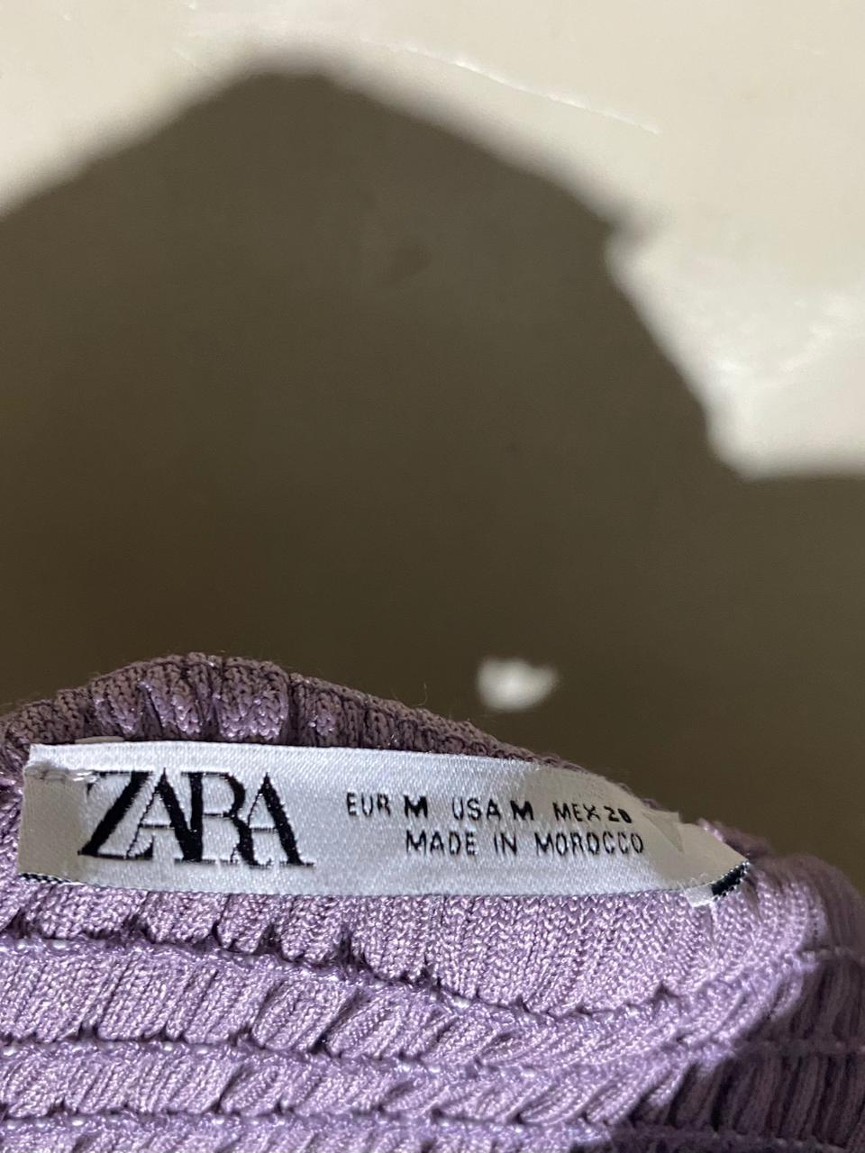 ZARA |M| BUST 13| B43| MAUVE LILAC RIBBED SWEETHEART BUSTIER CROP TANK TOP BRALETTE