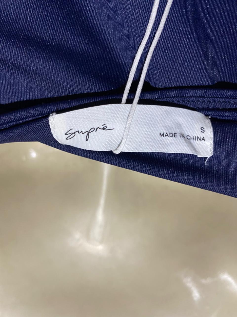 SUPRE |S| BUST 16| B43| NAVY BLUE V-NECK HALTER TANK TOP SLEEVELESS ACTIVEWEAR CASUAL SHIRT
