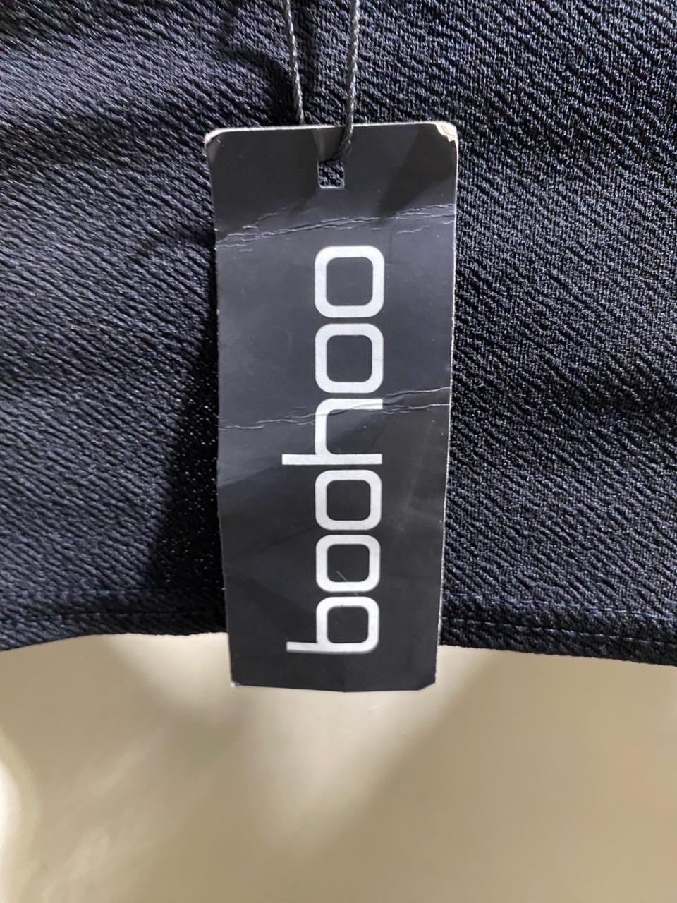 BOOHOO |S| BUST 12| B43| BLACK STRAPPY CAMI CROP TOP SWEETHEART NECKLINE CRISS CROSS STRAP TANK BLOUSE