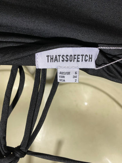 THATSSOFETECH |S| BUST 16| B43| BLACK HALTER BODYCON MAXI DRESS UNDERWIRE BUST SIDE RUFFLE DRAWSTRING GOWN