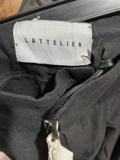 LATTELIER |S| WAIST 26| B42| BLACK PLEATED WIDE LEG PANTS HIGH WAISTED TROUSERS CASUAL DRESS SLACKS