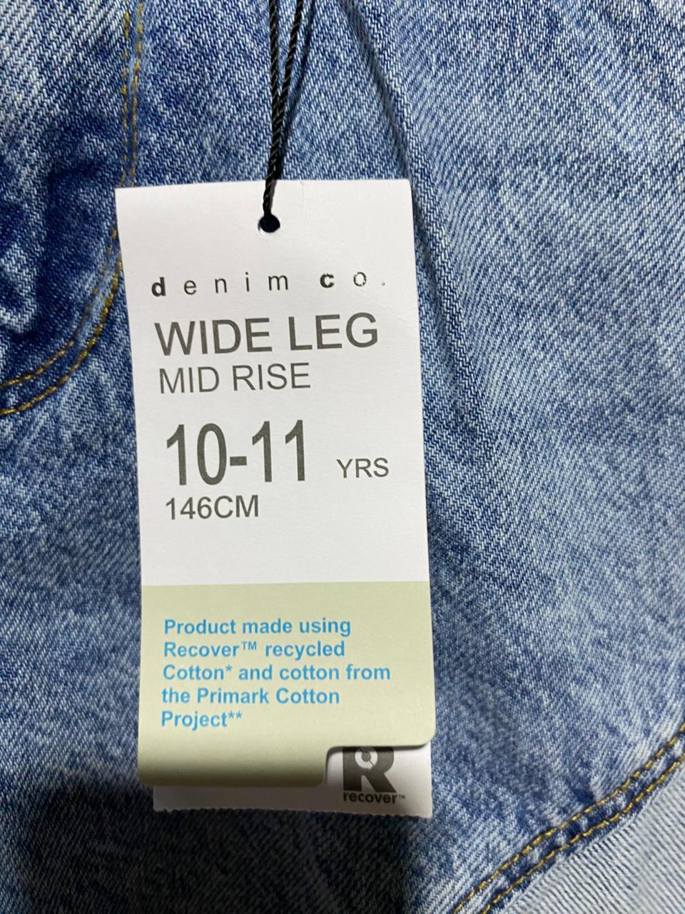 PRIMARK |S| WAIST 26| B42| LIGHT WASH DENIM STAR PATCH WIDE LEG JEANS MID RISE PANTS