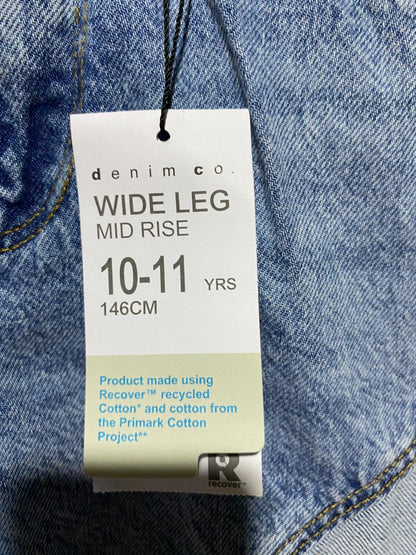 PRIMARK |S| WAIST 26| B42| LIGHT WASH DENIM STAR PATCH WIDE LEG JEANS MID RISE PANTS