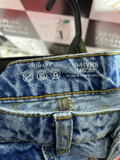PRIMARK |S| WAIST 26| B42| LIGHT WASH DENIM STAR PATCH WIDE LEG JEANS MID RISE PANTS