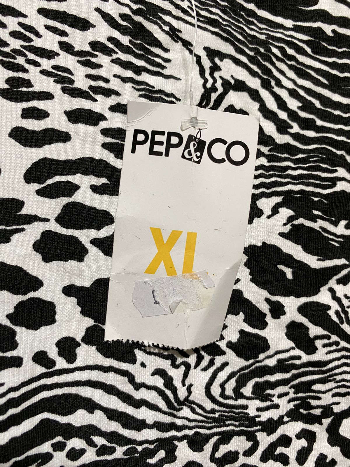 PEP & CO |L| BUST 19| B42| BLACK AND WHITE LEOPARD ZEBRA MIXED ANIMAL PRINT CAMISOLE TANK TOP