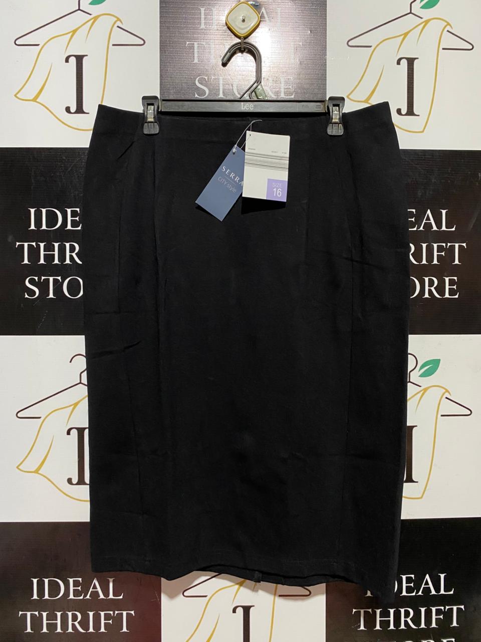 SERRA |XL| WAIST 34| B42| CLASSIC BLACK KNEE-LENGTH PENCIL SKIRT