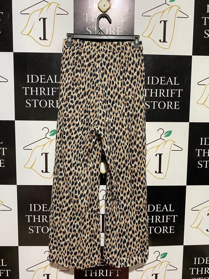 TIGERLILY |S| WAIST 26| B42| LEOPARD PRINT HIGH-WAISTED WIDE-LEG PANTS WITH TIE BELT