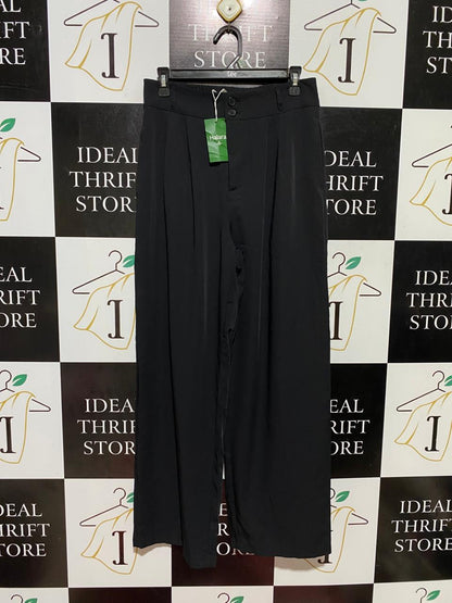 HALARA |L| WAIST 29| B42| CLASSIC BLACK HIGH-WAISTED WIDE-LEG PANTS