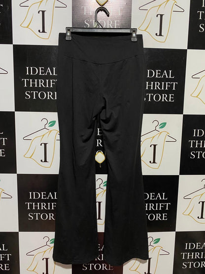 SHEIN |L| WAIST 28| B42| BLACK CROSSOVER V-WAIST FLARED PANTS - HIGH-RISE YOGA BELL BOTTOMS