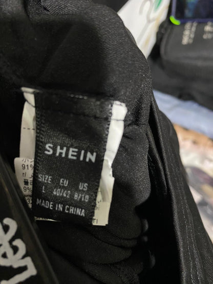 SHEIN |L| WAIST 28| B42| BLACK CROSSOVER V-WAIST FLARED PANTS - HIGH-RISE YOGA BELL BOTTOMS