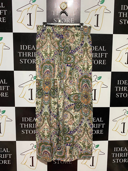 EMERY ROSE |XL| WAIST 32| B42| BOHO PAISLEY PRINT WIDE-LEG LOUNGE PANTS