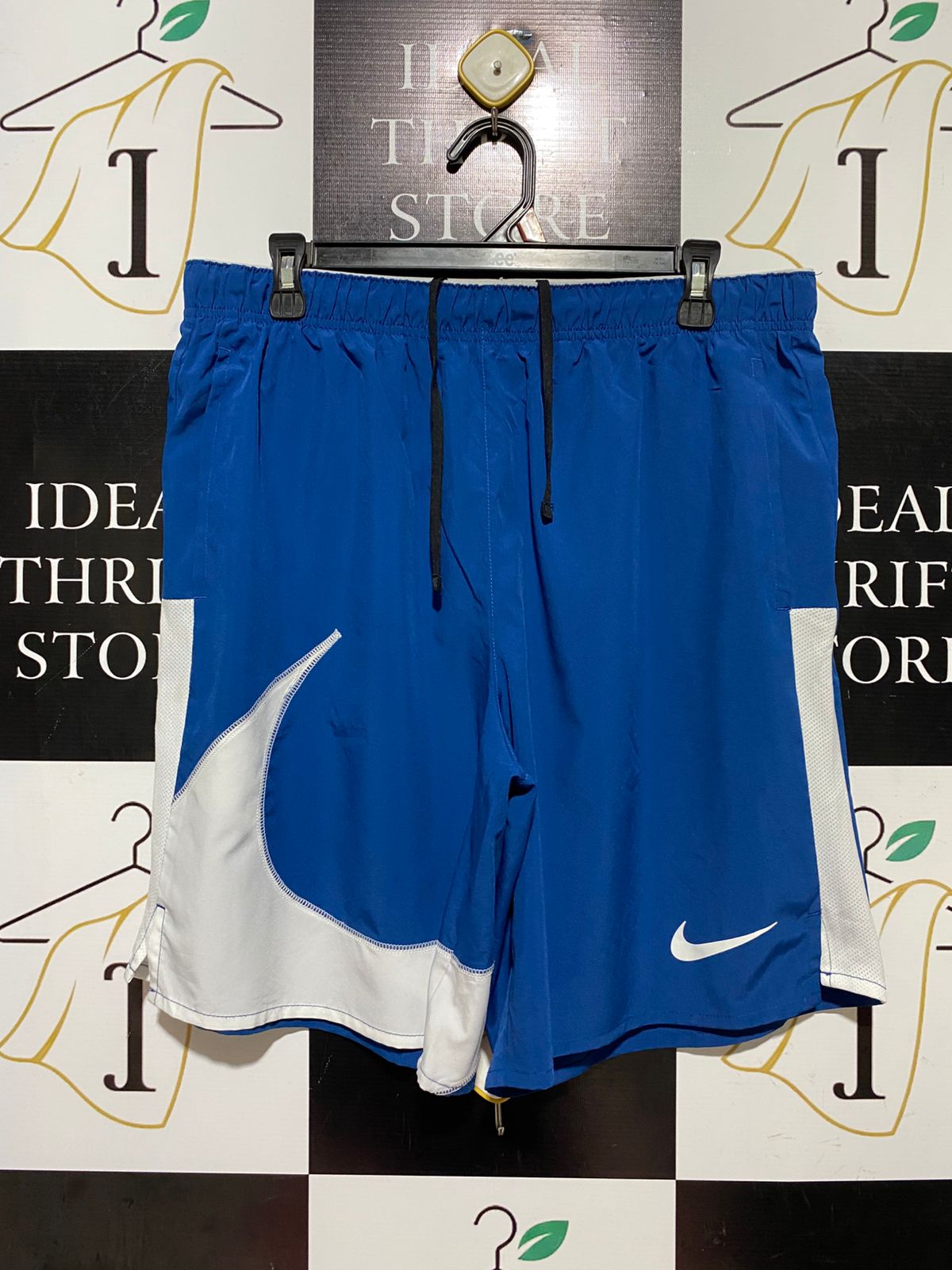 NIKE |L| WAIST 32| B42| ROYAL BLUE BIG SWOOSH ATHLETIC SHORTS